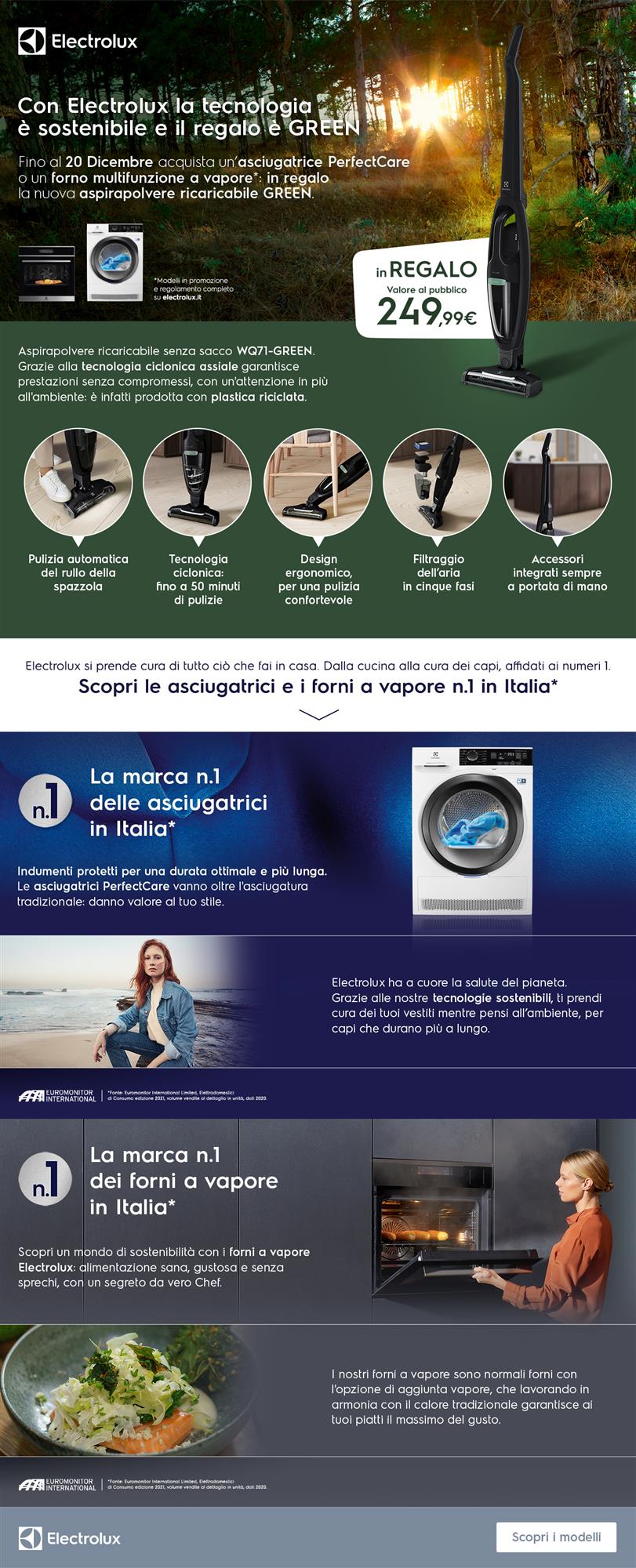 Electrolux La tecnologia è sostenibile e il regalo è green